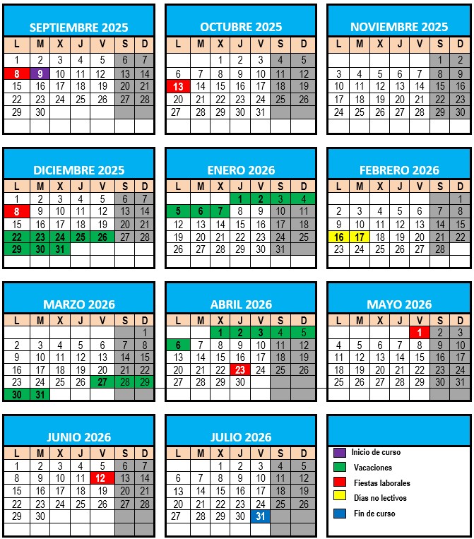 imagen de calendario escolar